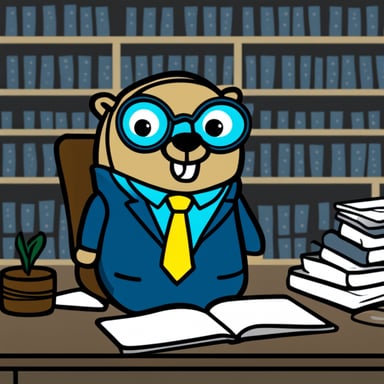Go Blue Gopher in a suit and tie