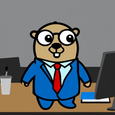 Go Blue Gopher in a suit and tie