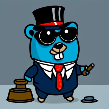 Go Blue Gopher in a suit and tie