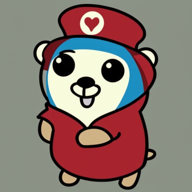 Go Blue Gopher is a soccer fan in white and dark red, supporting Rapid Bucharest.