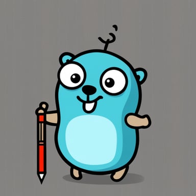 Go Blue Gopher is a blue and smiling gopher with a wand that prevents integers overflow.