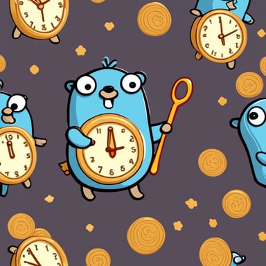 Go Blue Gopher is a blue and smiling gopher with a wand that prevents integers overflow.