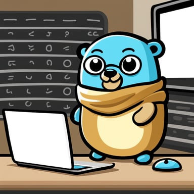 I want a mascot similar to the GoLang gopher, named Go Blue Gopher, reflecting a mighty data structures concept.