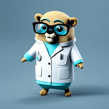 Go Blue Gopher Scientist Concept
Appearance: Go Blue Gopher wears a lab coat, symbolizing its role as a researcher or data analyst. The coat is clean and well-fitted, with a pocket protector for added personality.
Accessories:
- A pair of glasses to represent intelligence and precision.
- Clipboard or tablet in hand, showcasing its focus on data collection and metrics.
- Magnifying glass or microscope, emphasizing research and analysis.
Pose: Go Blue Gopher could be analyzing a graph or standing confidently with the clipboard/tablet, implying focus and determination.
Style: The style is fun and approachable, with vibrant colors like blue and green. The lab coat has a subtle accent color to add personality. The background is simple with data flow or abstract graph lines.
Go Blue Gopher conveys analysis, precision, and measurement, ideal for a performance tracking and optimization library.