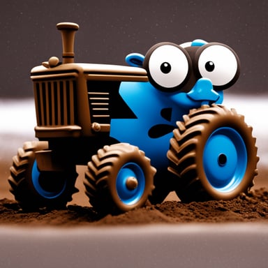 Go blue gopher in a tractor