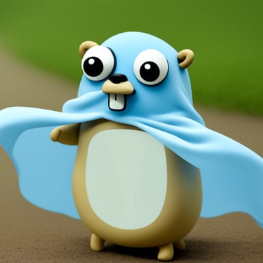 Go Blue Gopher wearing a ghost costume.