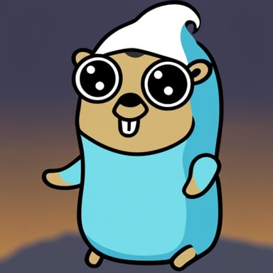 Go Blue Gopher as a happy gopher with a ghost Halloween costume.