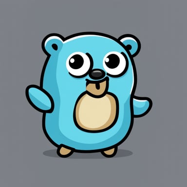 I want a mascot similar to the GoLang gopher, named Go Blue Gopher, wearing a ghost costume.