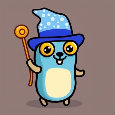 Go Blue Gopher with a funny hat