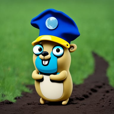 Go Blue Gopher with a funny hat