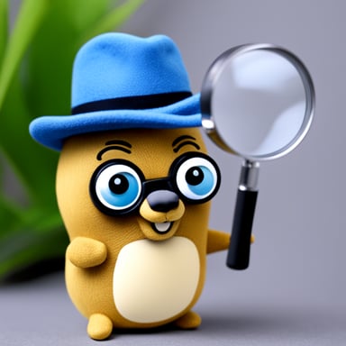 Go Blue Gopher with magnifying glass