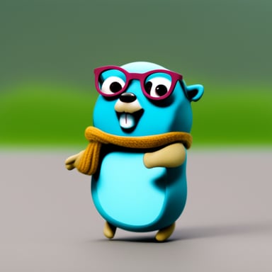 Go blue gopher with glasses.