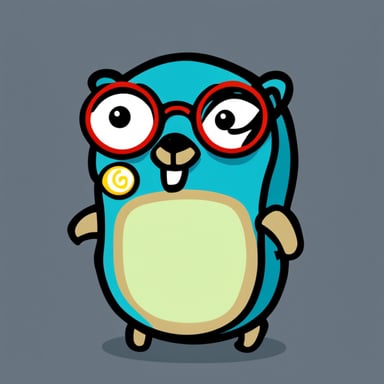 Go blue gopher with glasses.