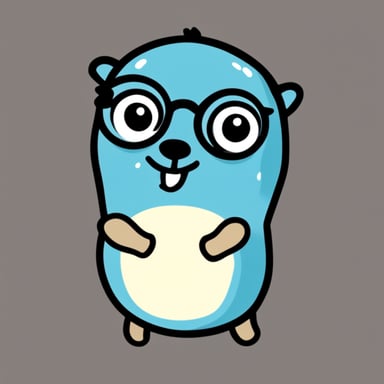 Go blue gopher with glasses.
