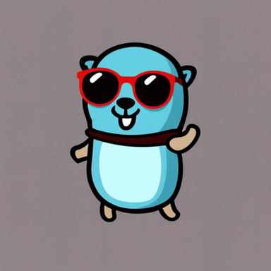Go blue gopher with glasses.