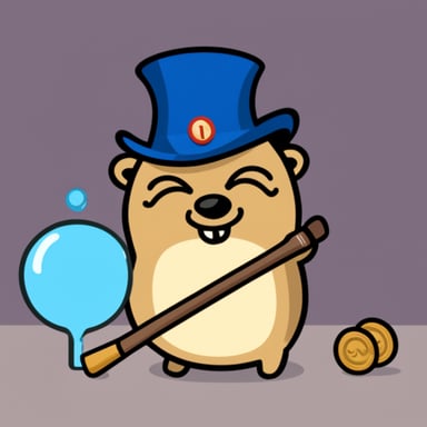 Go Blue Gopher as a magician pulling 3 small gophers out of a hat.