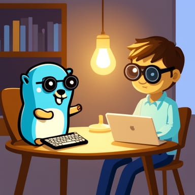 Go Blue Gopher and his brother are programming.