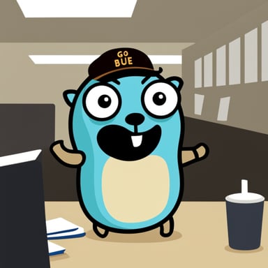 Go Blue Gopher working at the office for over 24 hours straight.