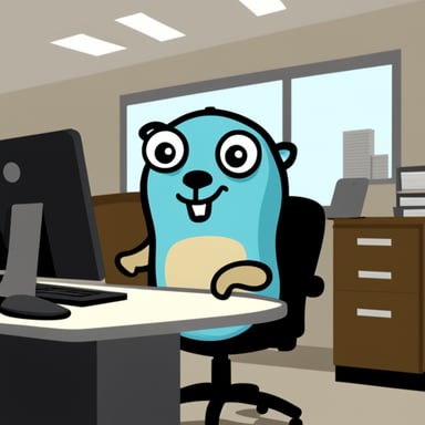 Go Blue Gopher working at the office for over 24 hours straight.