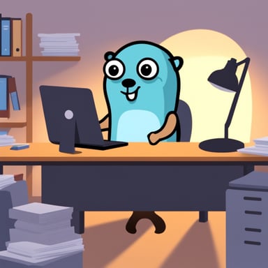 Go Blue Gopher working at the office for over 24 hours straight.