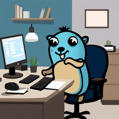 Go Blue Gopher working at the office for over 24 hours straight.