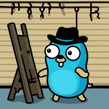 Go Blue Gopher as the character in a hangman setup.