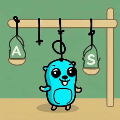 Go Blue Gopher as the character in a hangman setup.