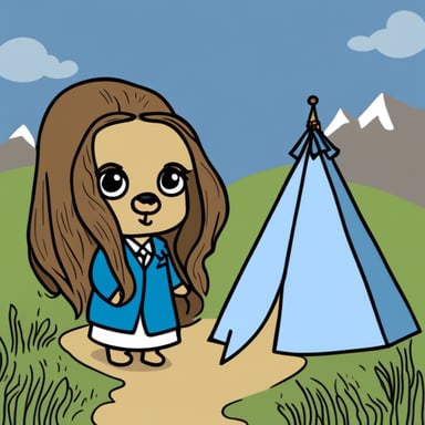Go blue gopher as a long-haired Icelandic female.