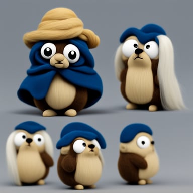 Go blue gopher as a long-haired Icelandic female.