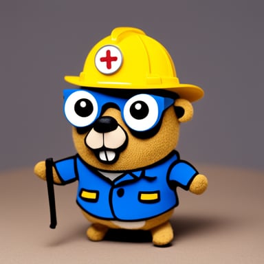 Go Blue Gopher as fireman gopher