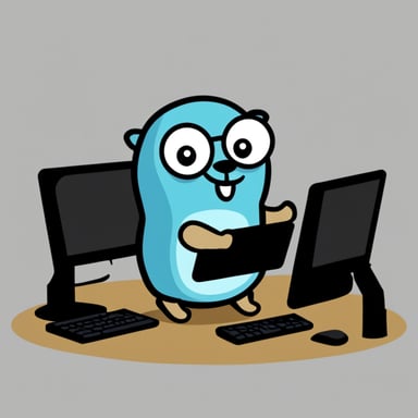Go Blue Gopher uses computer.