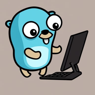 Go Blue Gopher uses computer.