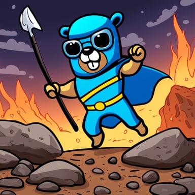 Go Blue Gopher, as a superhero, uses his incredible digging abilities to rescue people trapped during natural disasters. With his vibrant blue costume and unwavering courage, he's always ready to save the day.