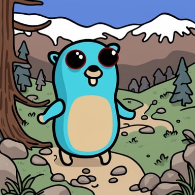 Go blue gopher in the wilderness