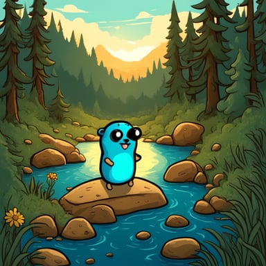 Go blue gopher in the wilderness