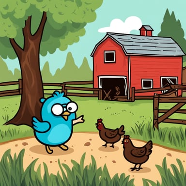 Go Blue Gopher loves visiting the farm to see the chickens. He finds their clucking sounds soothing and enjoys watching them peck around in the yard.