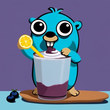 Go blue gopher enjoyed a refreshing blueberry smoothie.