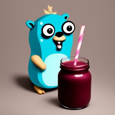 Go blue gopher enjoyed a refreshing blueberry smoothie.