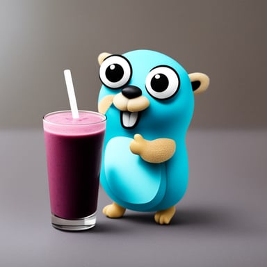 Go blue gopher enjoyed a refreshing blueberry smoothie.