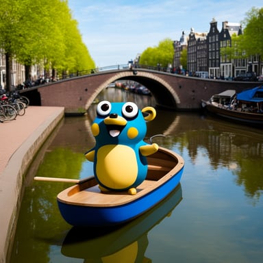 Go Blue Gopher on the Amsterdam canals