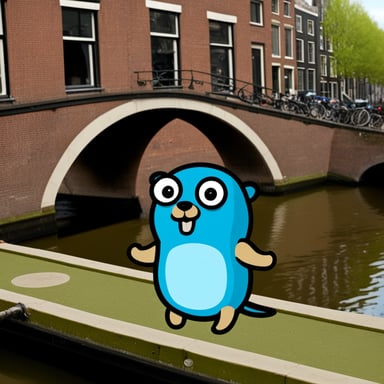 Go Blue Gopher on the Amsterdam canals