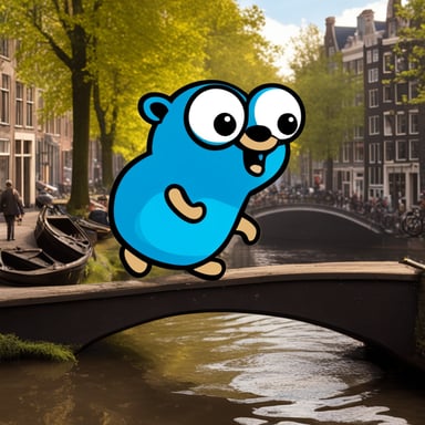 Go Blue Gopher on the Amsterdam canals