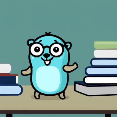 Go blue gopher with glasses