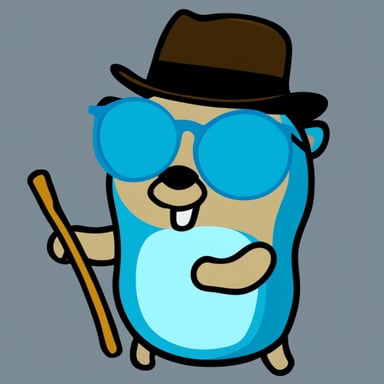 Go blue gopher with glasses