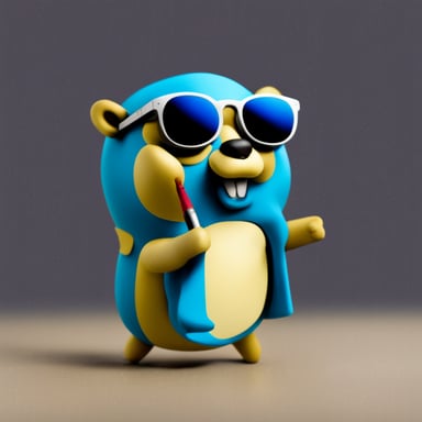 Go blue gopher with glasses