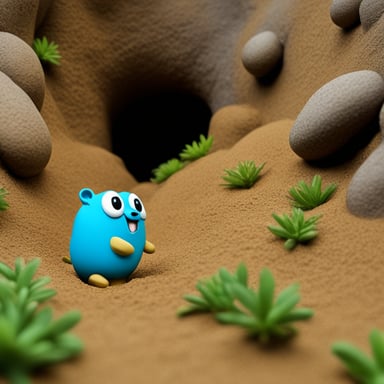 Go Blue Gopher found a hill of soft, fresh earth to play on, cheerfully digging tunnels and making new paths.