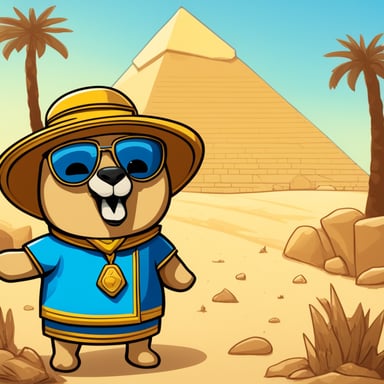 Go Blue Gopher visited the Pyramids of Giza, marveling at the ancient wonders and learning all about their history.