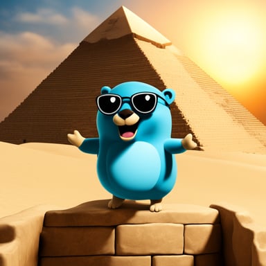 Go Blue Gopher visited the Pyramids of Giza, marveling at the ancient wonders and learning all about their history.