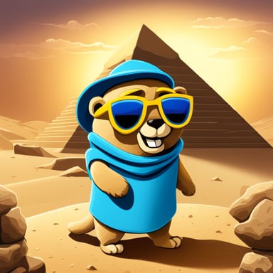 Go Blue Gopher visited the Pyramids of Giza, marveling at the ancient wonders and learning all about their history.