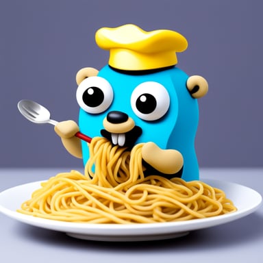 Go blue gopher loves eating spaghetti.